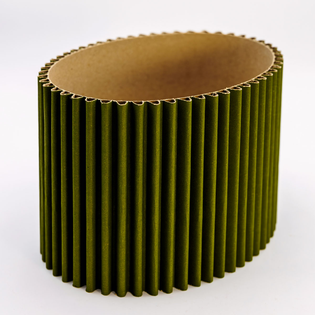 Oval Wave Box - Moss green